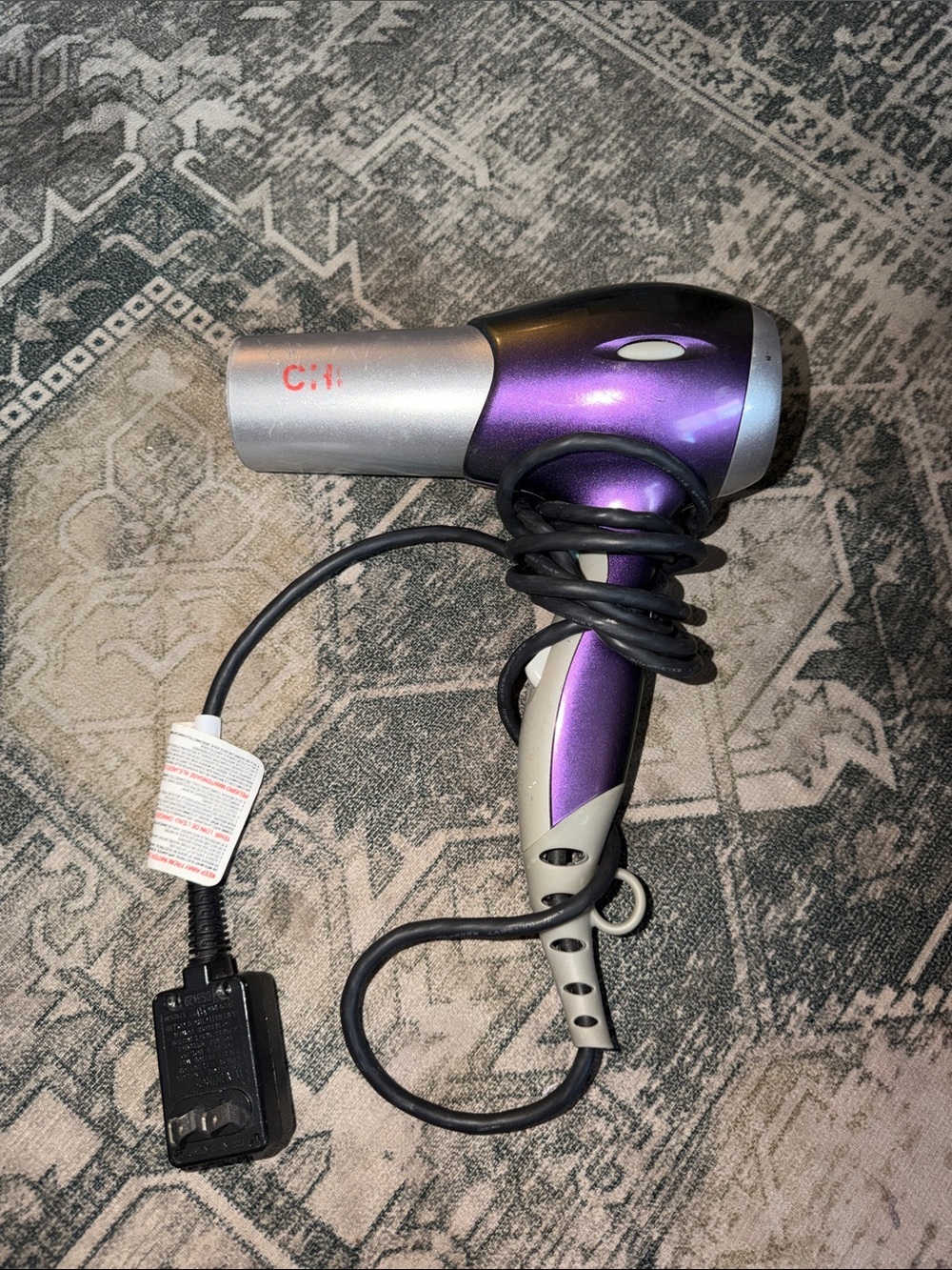 Chi Purple and Silver Travel Hair Dryer